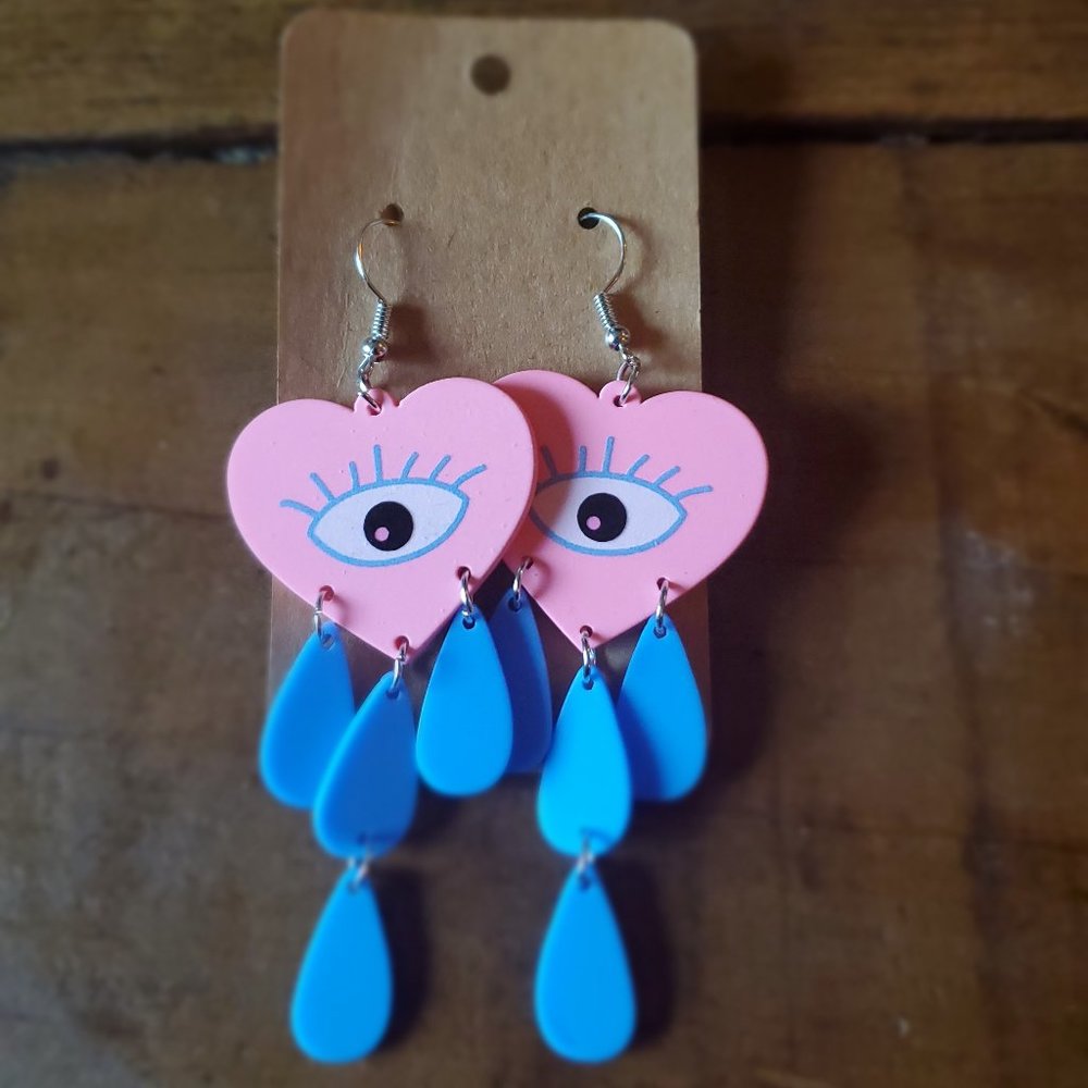Crying Heart Dangling Earrings